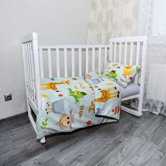 Dětské povlečení do postýlky Zvířátka 3: 130x90 / 40x60