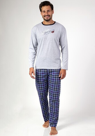 Piżama Regina 469 dł/r M-XL Z24/25 męska melanż jasny M