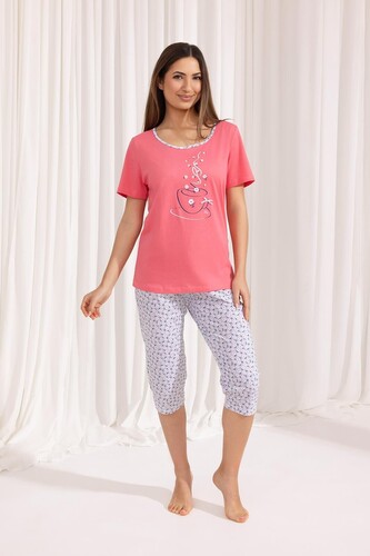 Piżama Regina 685 kr/r 2XL-3XL W25 damska koralowy XXL