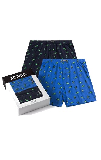 Bokserki Atlantic 2MBH-006 A'2 S-2XL granatowy-niebieski XXL