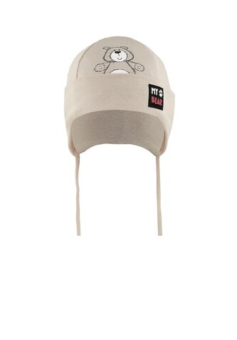 Czapka AJS 50-012 dziecięca beżowy 44-46 cm