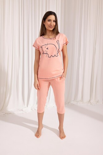 Piżama Regina 686 kr/r S-XL W25 damska morelowy M