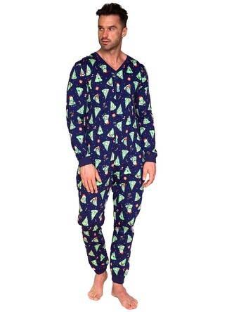 Kombinezon Cornette 196/284 Christmas Tree 2 dł/r S-2XL męski granatowy M