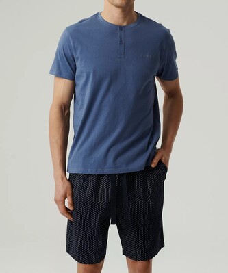 Piżama Atlantic NMP-386 kr/r S-2XL niebieski-granatowy L