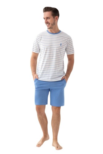 Piżama Luna 808 kr/r M-2XL męska niebieski M