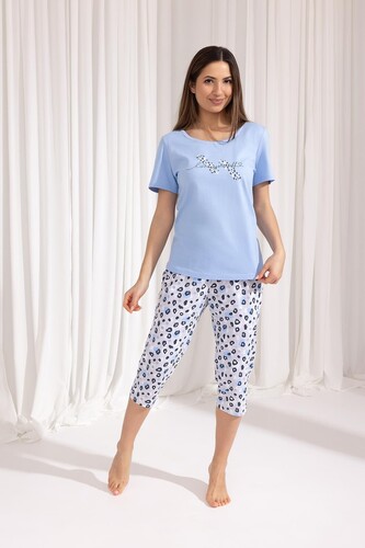 Piżama Regina 689 kr/r M-XL W25 damska niebieski L