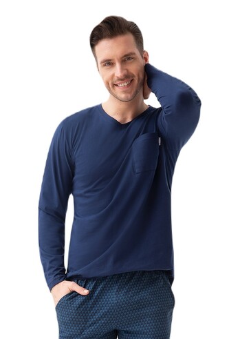 Piżama Luna 804 dł/r 3XL Z24 męska granatowy 3XL