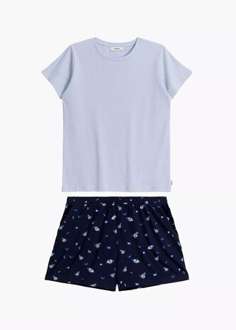 Piżama Atlantic NLP-490/01 kr/r S-XL niebieski-granatowy XL