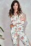 Piżama Taro Adelaide 3249 3/4 S-XL Z24/25 damska biały-kwiaty L