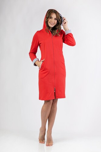 Szlafrok Regina 158 dł/r 2XL-3XL W25 damski czerwony 3XL