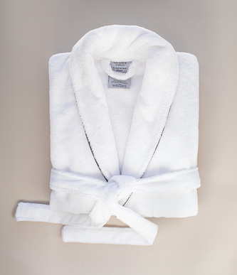SZLAFROK VERDI XXL FROTTE/VELUR BIAŁY SOFT TOUCH