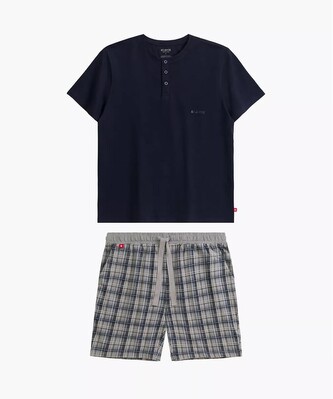 Piżama Atlantic NMP-380 kr/r S-3XL męska granatowy-szary XXL