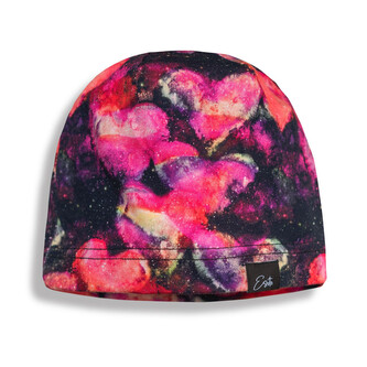 Jarní čepice Duhová srdce; Barva: černá; Velikost: 44