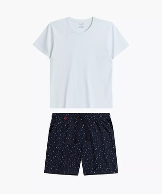 Piżama Atlantic NMP-385 kr/r S-2XL niebieski jasny-granatowy S