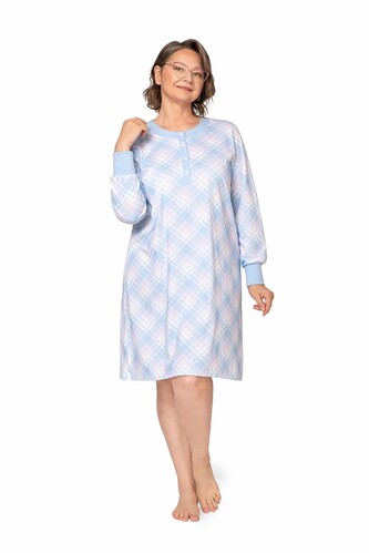 Koszula Martel 257 Agata III Interlock dł/r M-3XL błękitny 3XL