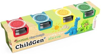 Ciastolina naturalna w eko-kubkach zestaw 4 kolory