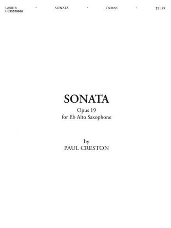 Sonata, Op. 19: For E-Flat Alto Saxophone