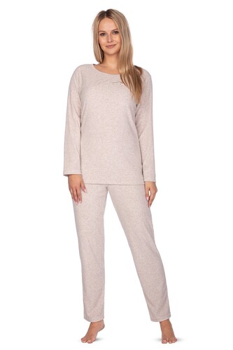 Piżama Regina 643 dł/r Frotte 2XL damska beżowy XXL