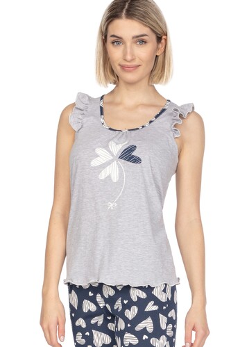 Piżama Regina 658 sz/r S-XL L24 damska melanż jasny L