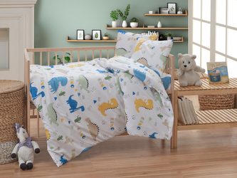 Krepové dětské povlečení 140x200, 70x90cm Dino