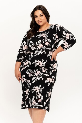 Koszula Taro Charlotte 3254 3/4 2XL-3XL Z24/25 damska czarny-kwiaty 3XL