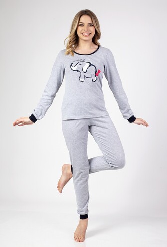 Piżama Regina 682 dł/r S-XL damska Z24/25 melanż M