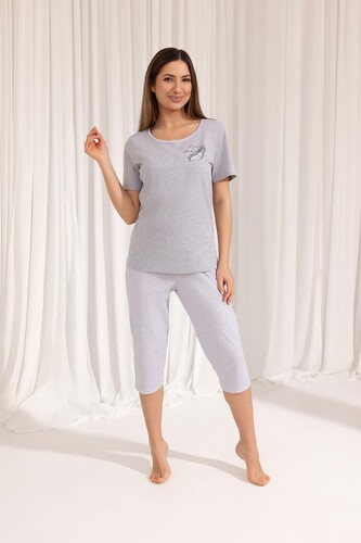 Piżama Regina 687 kr/r M-XL W25 damska melanż jasny XL