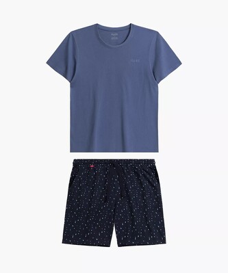 Piżama Atlantic NMP-385 kr/r S-2XL niebieski-granatowy L