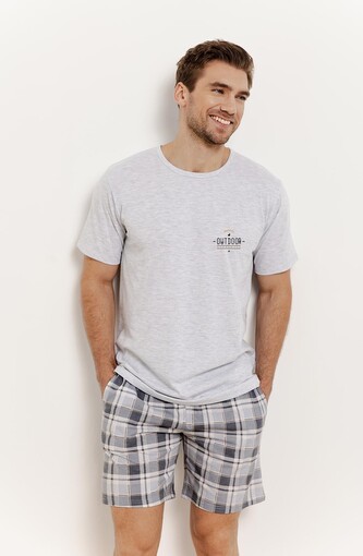 Piżama Taro Ralph 3392 kr/r M-2XL W25 męska szary melanż XL
