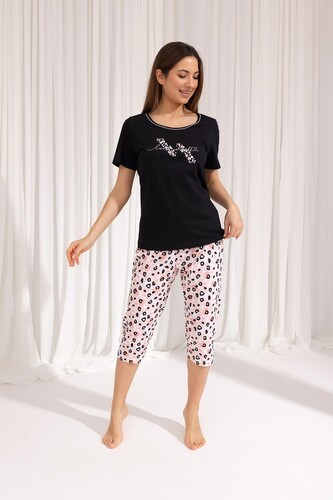 Piżama Regina 689 kr/r 2XL W25 damska czarny XXL