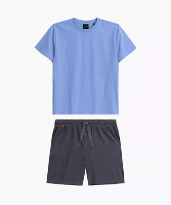 Piżama Atlantic NMP-379 kr/r S-2XL męska niebieski-grafitowy XL