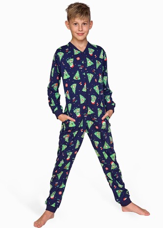 Kombinezon Cornette Kids Boy 185/168 Christmas Tree 2 dł/r 86-128 granatowy 122-128