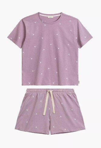 Piżama Atlantic NLP-491 kr/r S-2XL lawendowy S