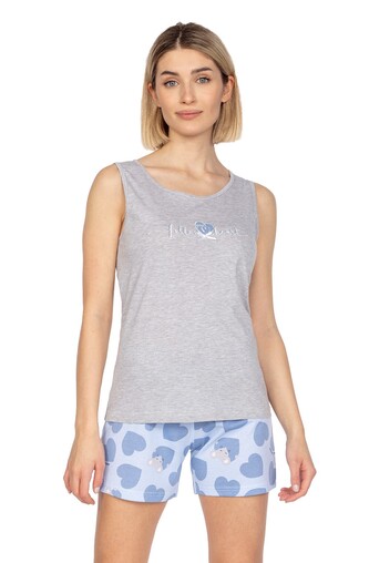 Piżama Regina 664 sz/r S-XL L24 damska melanż jasny S