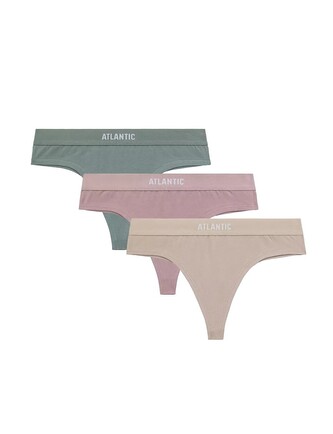 Stringi Atlantic 3CLP-013 Thongs A'3 S-XL beżowy-rose-zielony M