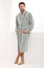 Szlafrok Luna 852 dł/r Velour M-2XL męski szary jasny XXL