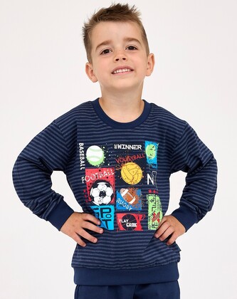 Piżama Cornette Kids Boy 478/159 Winner dł/r 86-128 granatowy 122-128