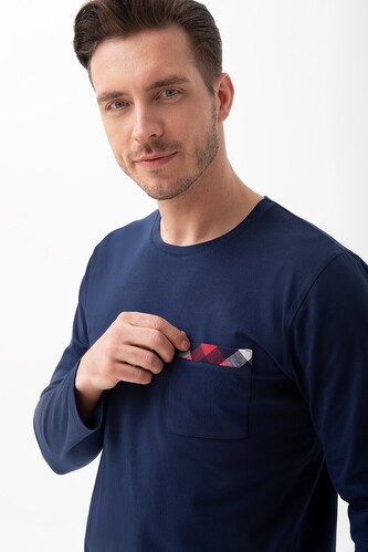 Piżama Luna 805 dł/r M-2XL Z24/25 męska granatowy M