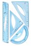 Zestaw geometryczny z linijką 20cm. Niebieski
