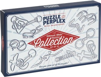 PROFESSOR PUZZLE Puzzle & Perplex: Sada kovových hlavolamů 10v1