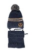 Komplet AJS 48-336 Czapka+golf chłopięcy granatowy 44-48 cm