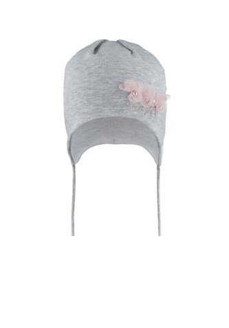Czapka AJS 50-002 dziewczęca szary melanż 40-42 cm