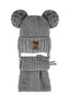Komplet AJS 48-380 Czapka+golf chłopięcy szary 50-52 cm