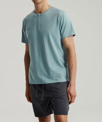 Piżama Atlantic NMP-386 kr/r S-2XL niebieski-grafitowy XL