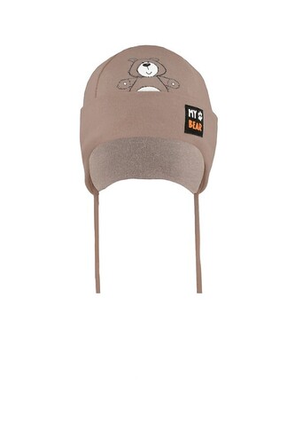 Czapka AJS 50-012 dziecięca fango/odc.beżowego 40-42 cm