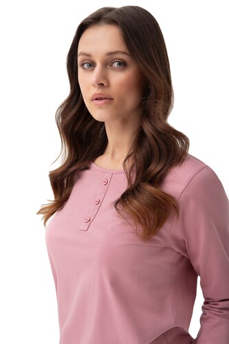 Piżama Luna 334 dł/r S-2XL damska różowy XL