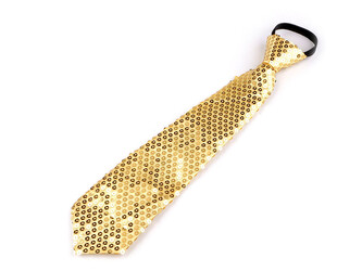 Kravata s flitry - 1 ks - 2 zlatá sv.