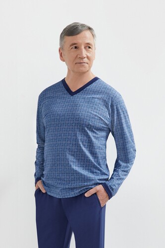 Piżama Martel 402 Roman II dł/r 3XL-4XL niebieski 3XL