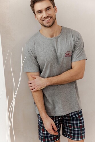 Piżama Taro Kyle 3395 kr/r M-2XL W25 męska grafitowy melanż L
