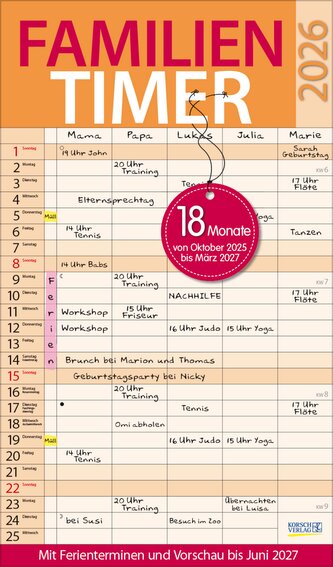 Familientimer 18 Monate 2026/2027